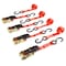 Stalwart 4-Pack Ratchet Tie-Down Straps - Camping, Hunting, Moving, Trailers, and Roof Racks by 75-CAR1017 - alternate 1